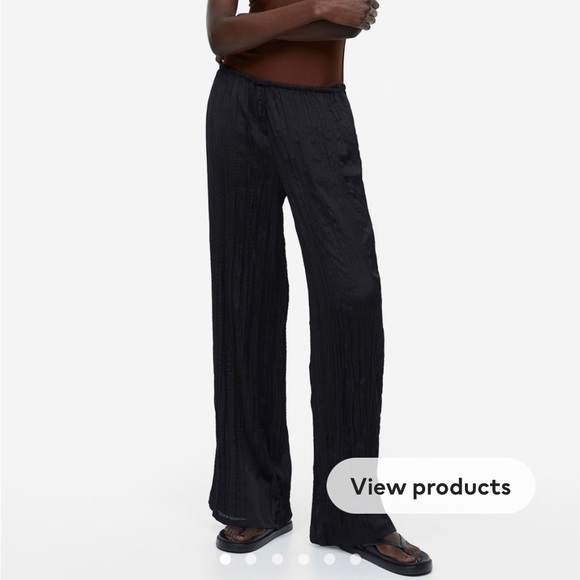 H&M elastic drawstring pants in woven fabric - white - Picture 1 of 4